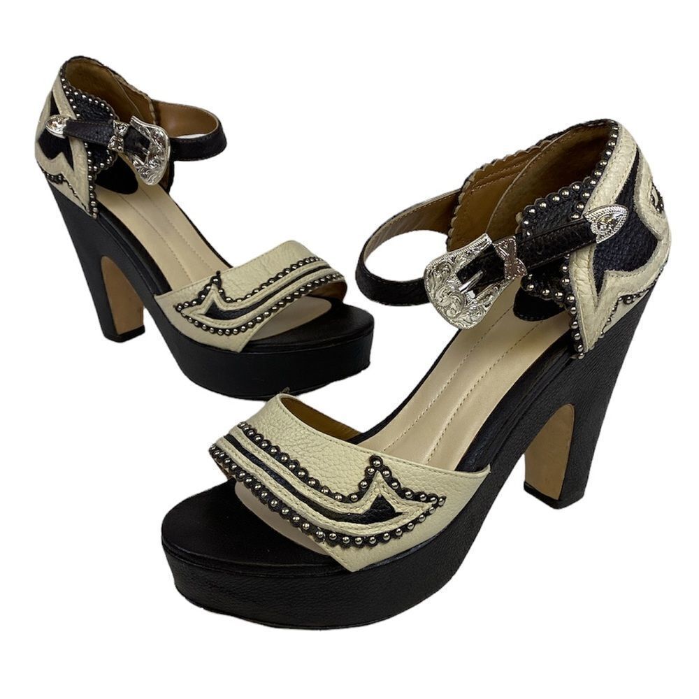 YKnotbranded Western Honky Tonk‎ Wear Genuine Leather Heels A10